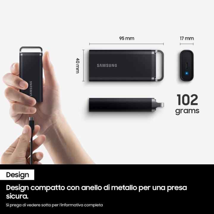 SAMSUNG SSD ESTERNO T5 EVO 2TB USB-C 460MBS RW